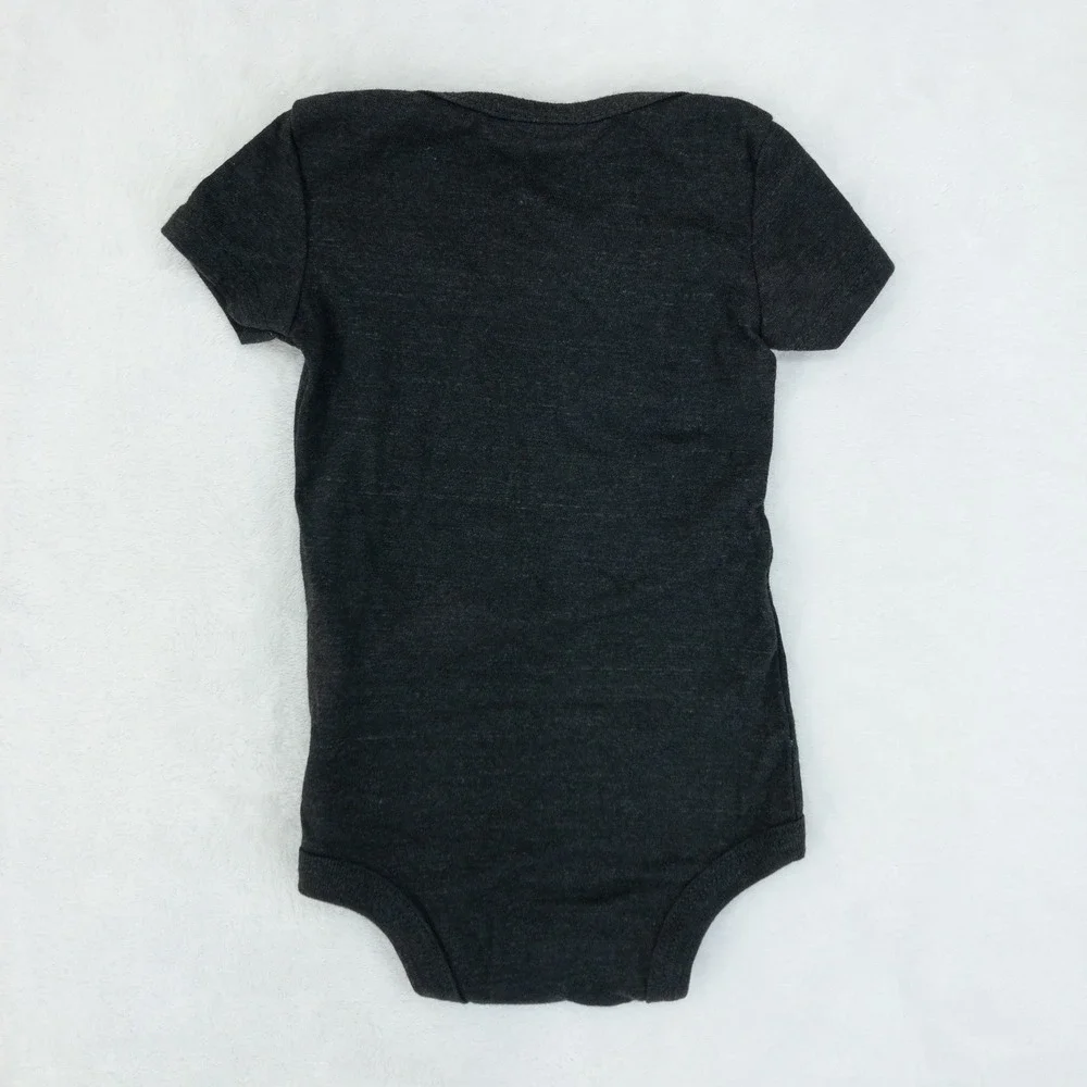 Homage Ohio State One Piece Kids 0-3M Charcoal Grey Short Sleeve Snap Buckeye